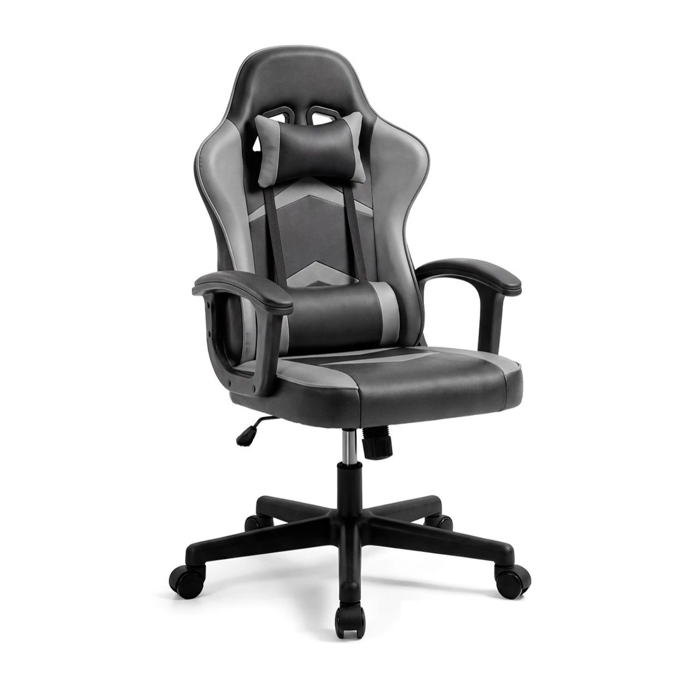 Silla gaming reclinable y con altura ajustable en negro y gris Raptor Negro - Gris