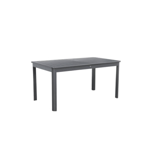 Table de jardin anthracite SEATTLE extensible aluminium. 6 places. 155 / 218.5 x 89 x 75 cm