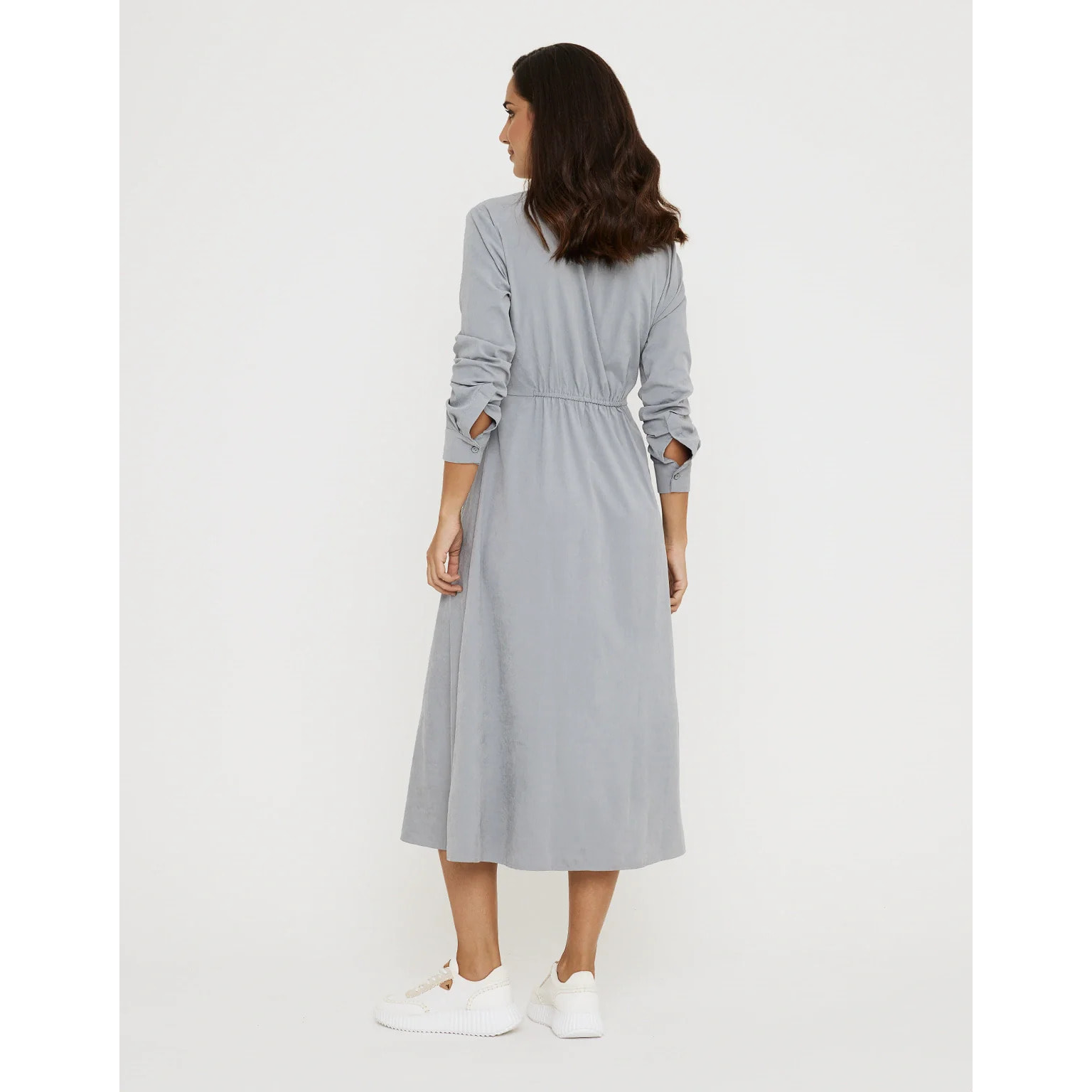 Vestido Largo Camisero Gris - Verona