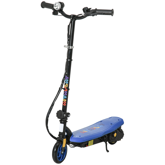 Trottinette électrique 120 W pliable pour enfant 7-14 ans 12 Km/h max. autonomie 10 Km max. bleu