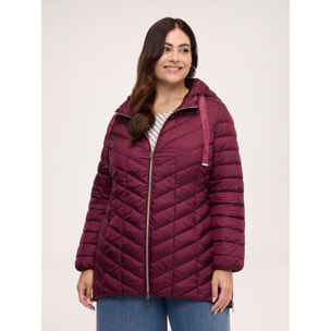 Fiorella Rubino - Piumino lightweight lungo con trapuntatura a chevron - Bordeaux