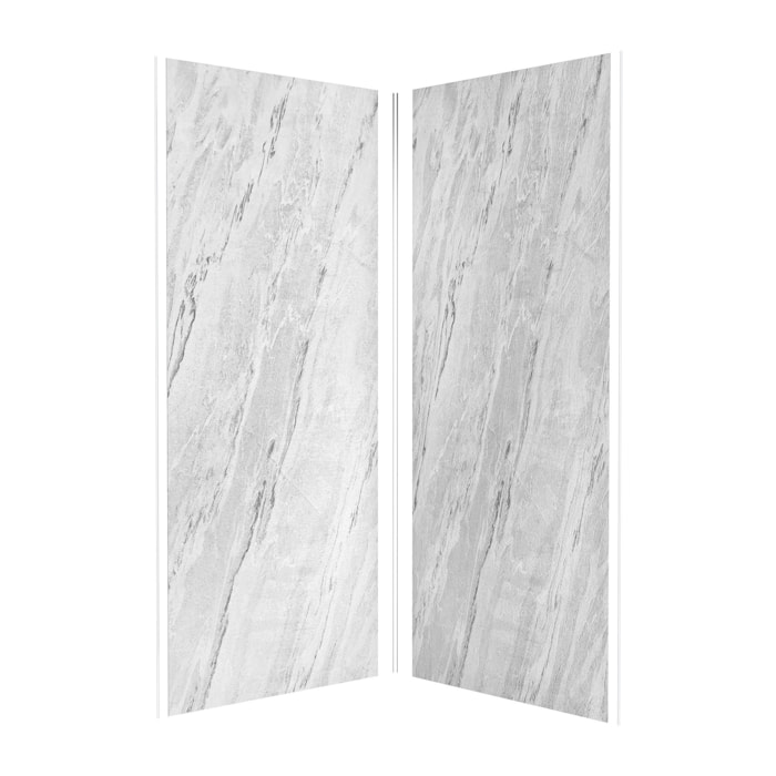 Pack de 2 Panneaux Muraux Pierre Artic Storm 90+90x210 cm avec Profilés ANODISE BRILLANT - STONE'IT