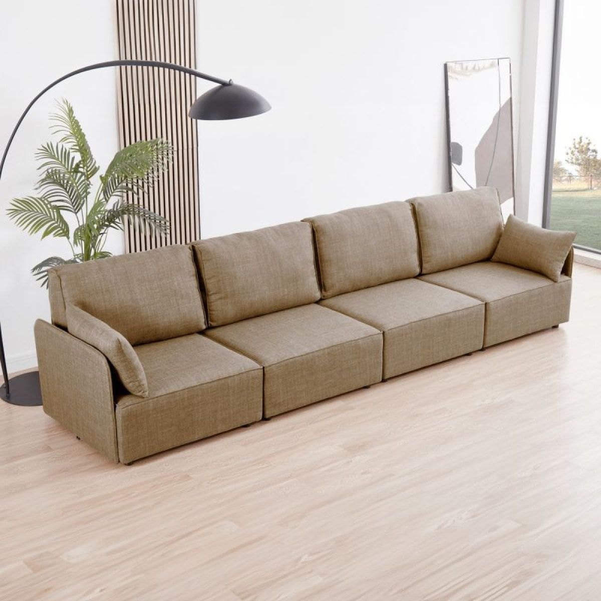 Sofá modular 1 plaza con brazo Cubiq Beige