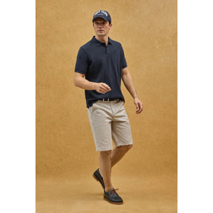 Polo blu marino tintura in capo con logo ricamato Rigby Go