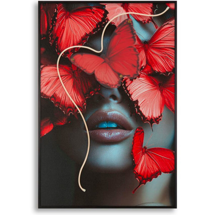 STAMPA C/LED SU TELA BUTTERFLIES CM 60X3,5X90 (APPLICAZIONE 3D ACRILICO)