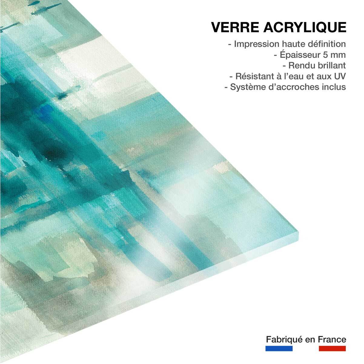 Tableau abstrait Liquide bleu Tableau plexiglas