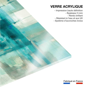 Tableau abstrait Liquide bleu Tableau plexiglas