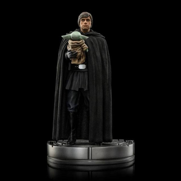 Star Wars The Mandalorian Art Scale Statua 1/10 Luke Skywalker E Grogu 21 Cm Iron Studios