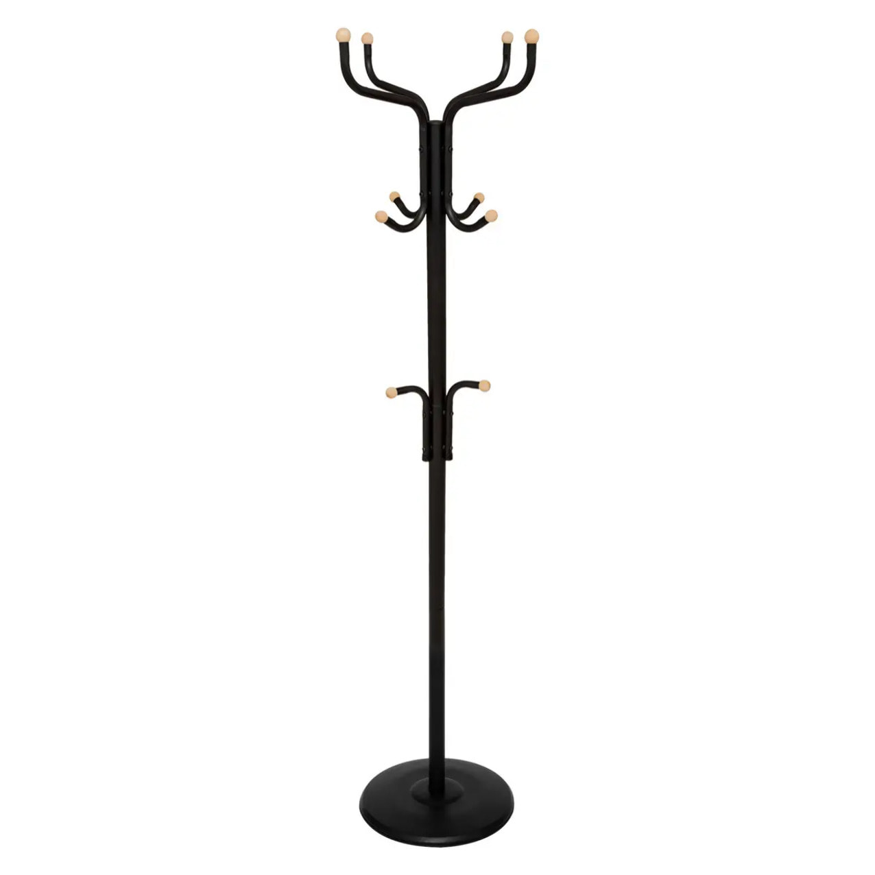 Porte-manteaux 11 patères 176,5cm noir