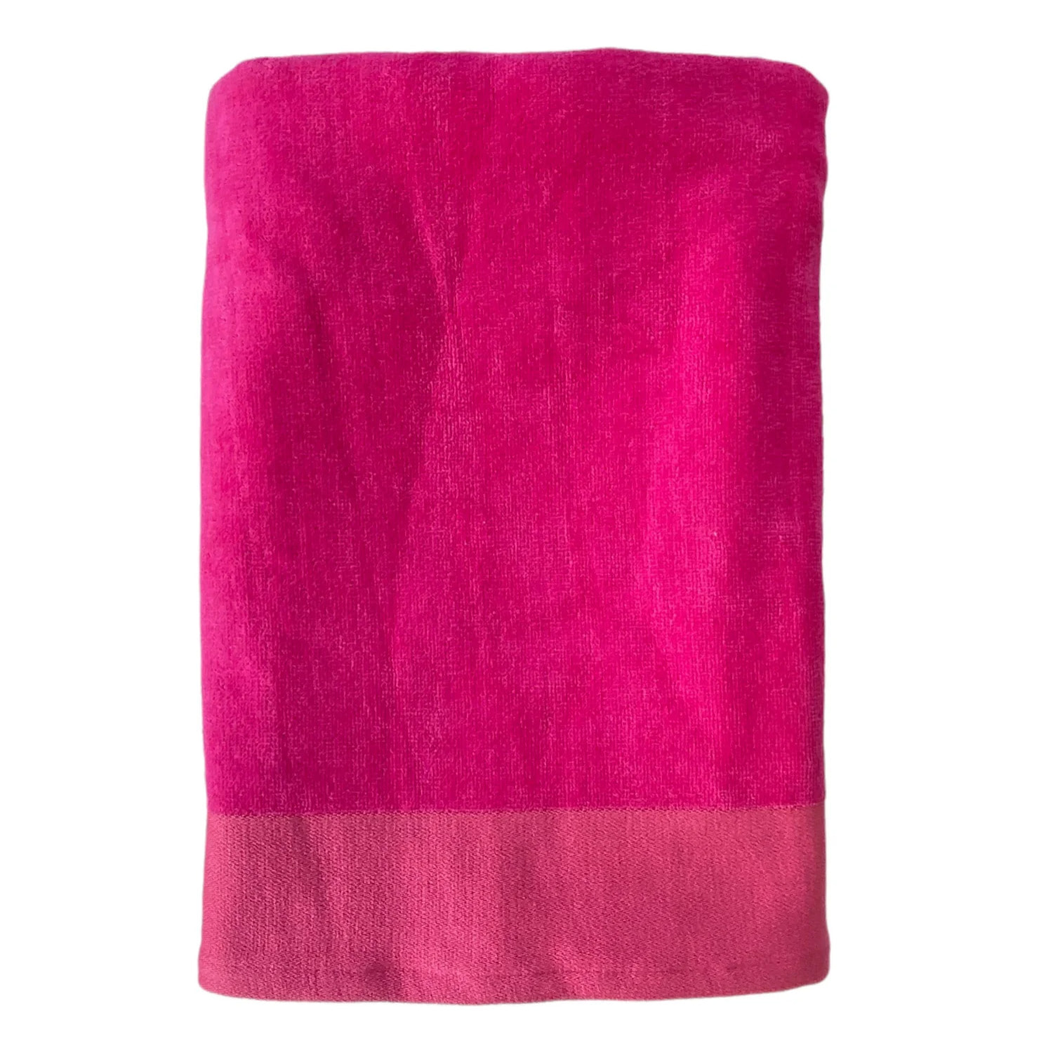 Serviette de bain éponge velours unie Shady Fuchsia 90x160 370g/m²