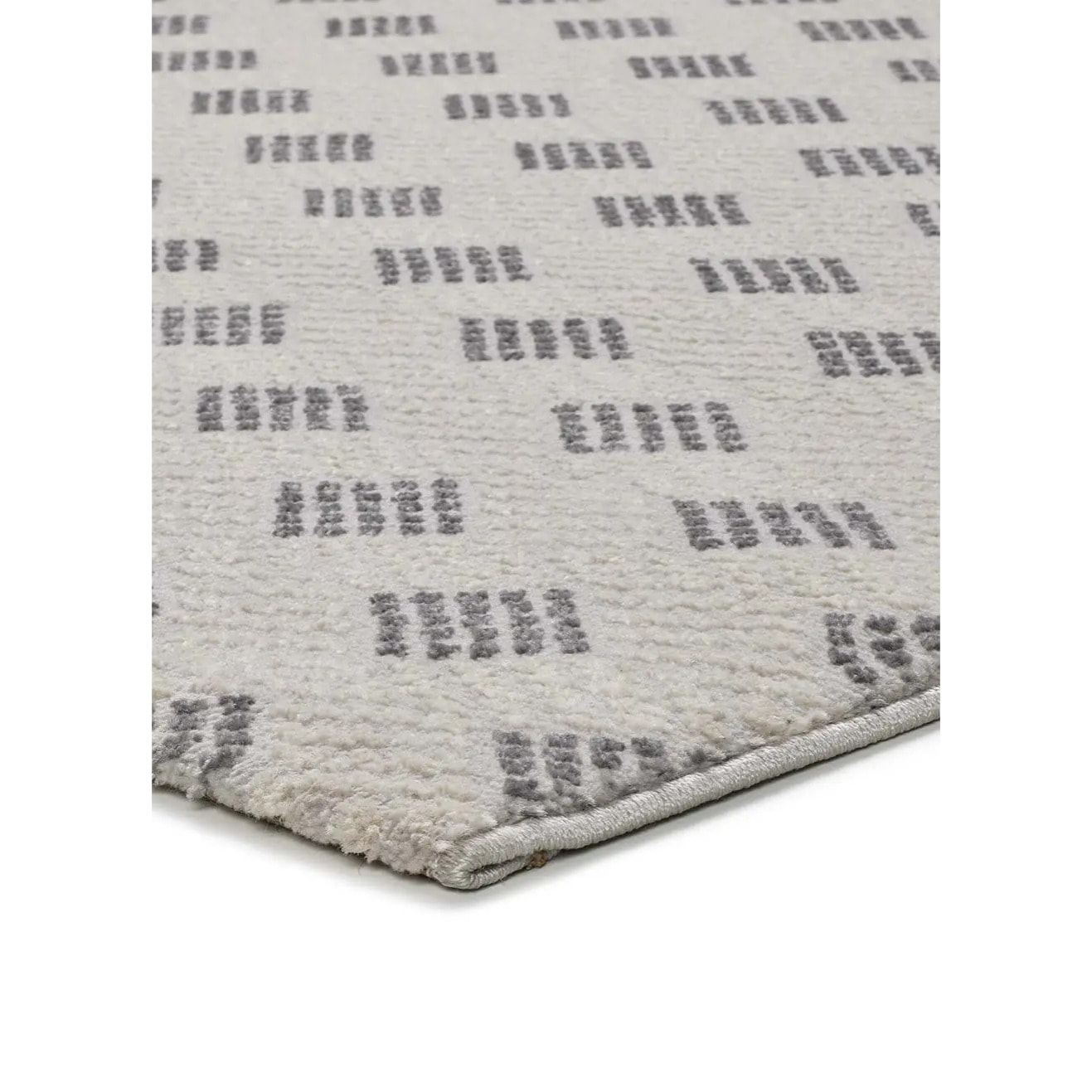 BARESA Alfombra geométrica con relieve en tonos crema y gris, varias medidas disponibles