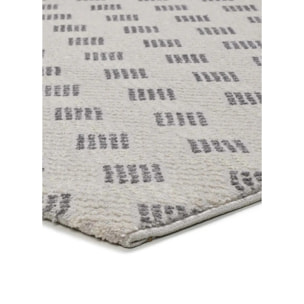 BARESA Alfombra geométrica con relieve en tonos crema y gris, varias medidas disponibles