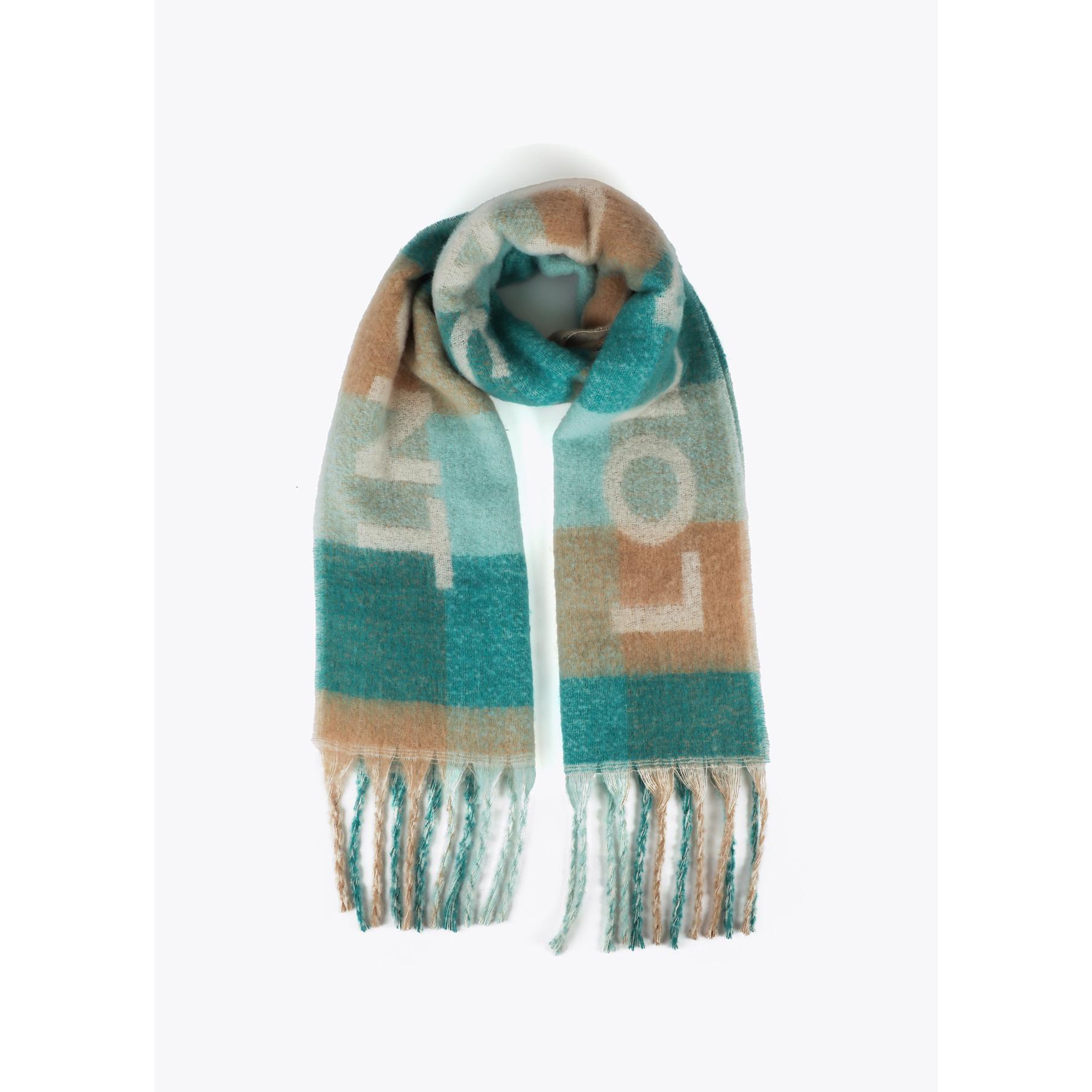 Sciarpa a Quadri con Grande Logo