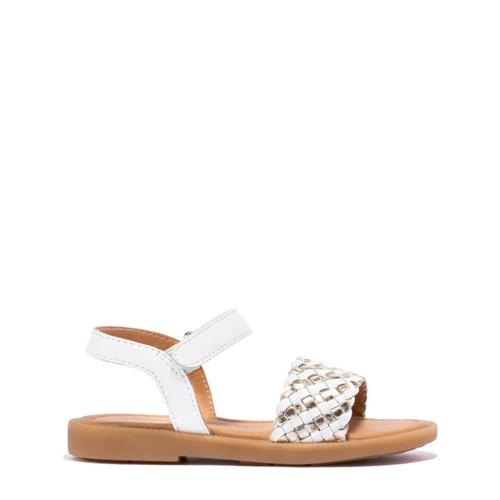 Sandalias De Niña en Blanco / Oro