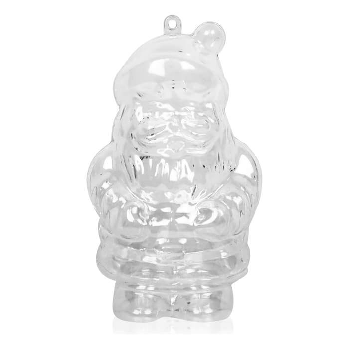 DAM  Ciondolo natalizio in plastica con design papanoel. 7x4x12 cm. Colore trasparente