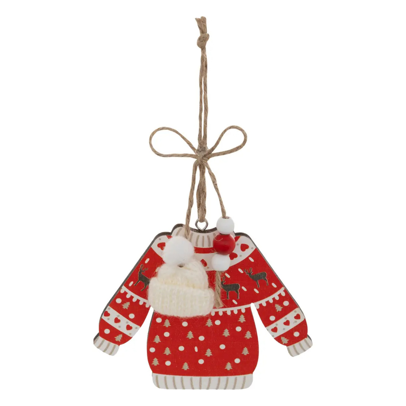 Lot de 2 sujets pull de Noël bois H.12cm