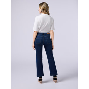 Oltre - Jeans kick flare con fibbie metalliche - Blu