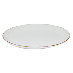 Plat oval Daphné 21,5x31cm blanc
