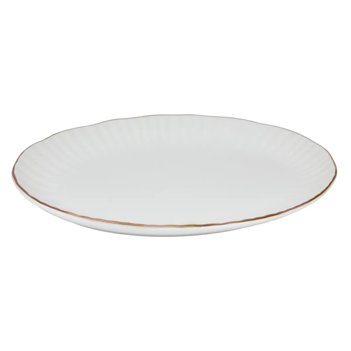 Plat oval Daphné 21,5x31cm blanc