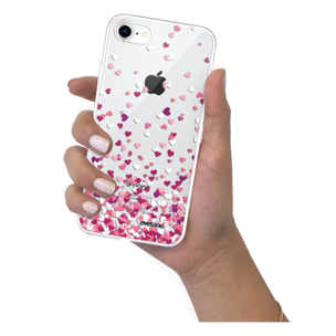 Coque iPhone 7/8/ iPhone SE 2020 360 intégrale transparente Confettis De Coeur Tendance Evetane.