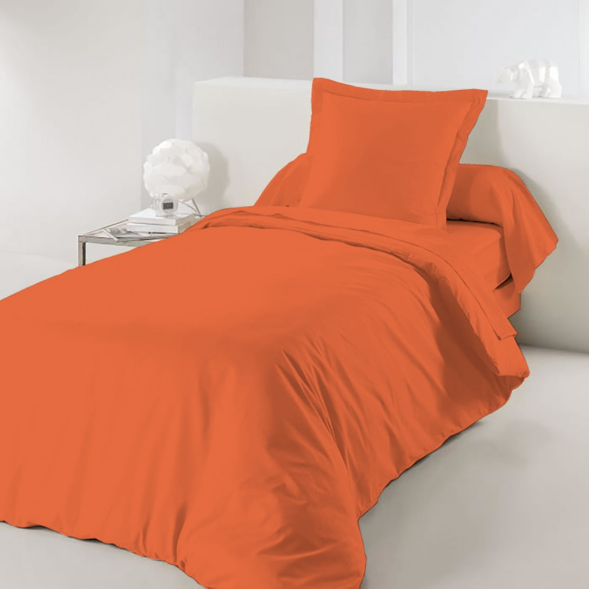 Housse de couette Orange/ 100% Coton / 57 Fils/cm²