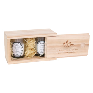 Bougie Parfumee Nature X2 Coffret Bois H6.5cm