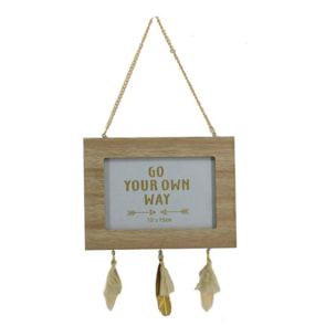 Portafoto da muro in legno piume rettangolare cm19h14/22