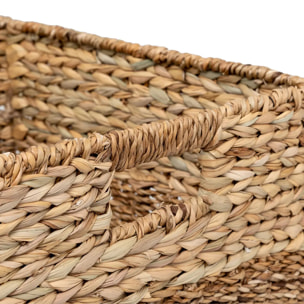 Panier "Ninon" roseau beige 38x38cm