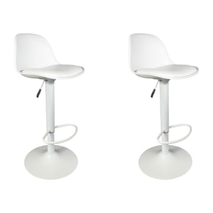 Tabouret De Bar Isak Blanc - Lot De 2