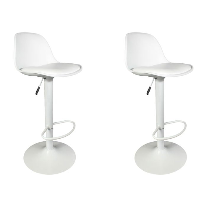 Tabouret De Bar Isak Blanc - Lot De 2