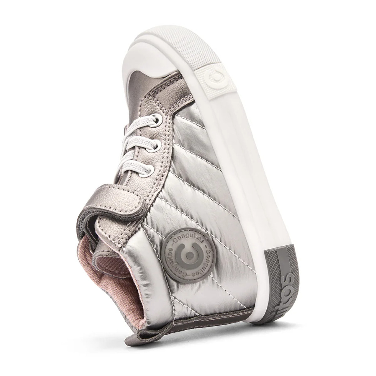 Sneakers alte da bambina con cinturino a strappo e cerniera interna