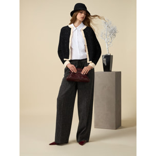 Oltre - Pantalón jogger modelo palazzo - Gris