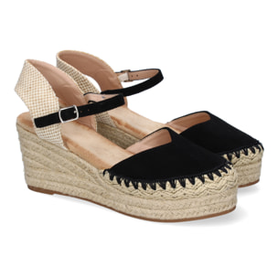 Sandalia de Cuña de Yute para Mujer, Comodas y Elegantes con Detalles Trenzados