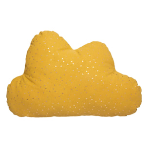 Coussin enfant "Berlingot" nuage - coton - jaune ocre - 45x28 cm