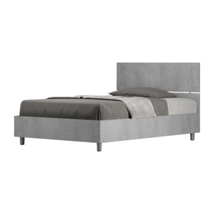 Letto una piazza e mezza contenitore 120x200 testata dritta cemento Demas