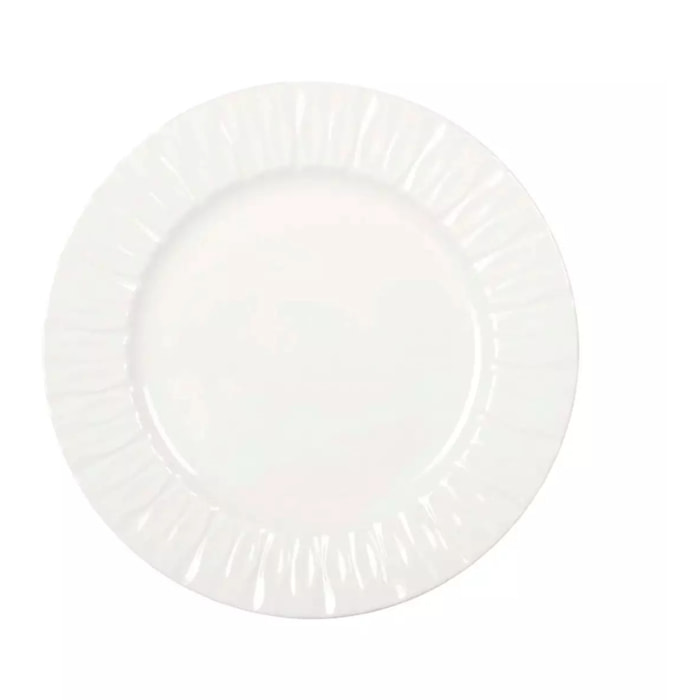 Lot de 6 ASSIETTE PLATE BLANCHE LILIA 26.5X26.5X2.3CM