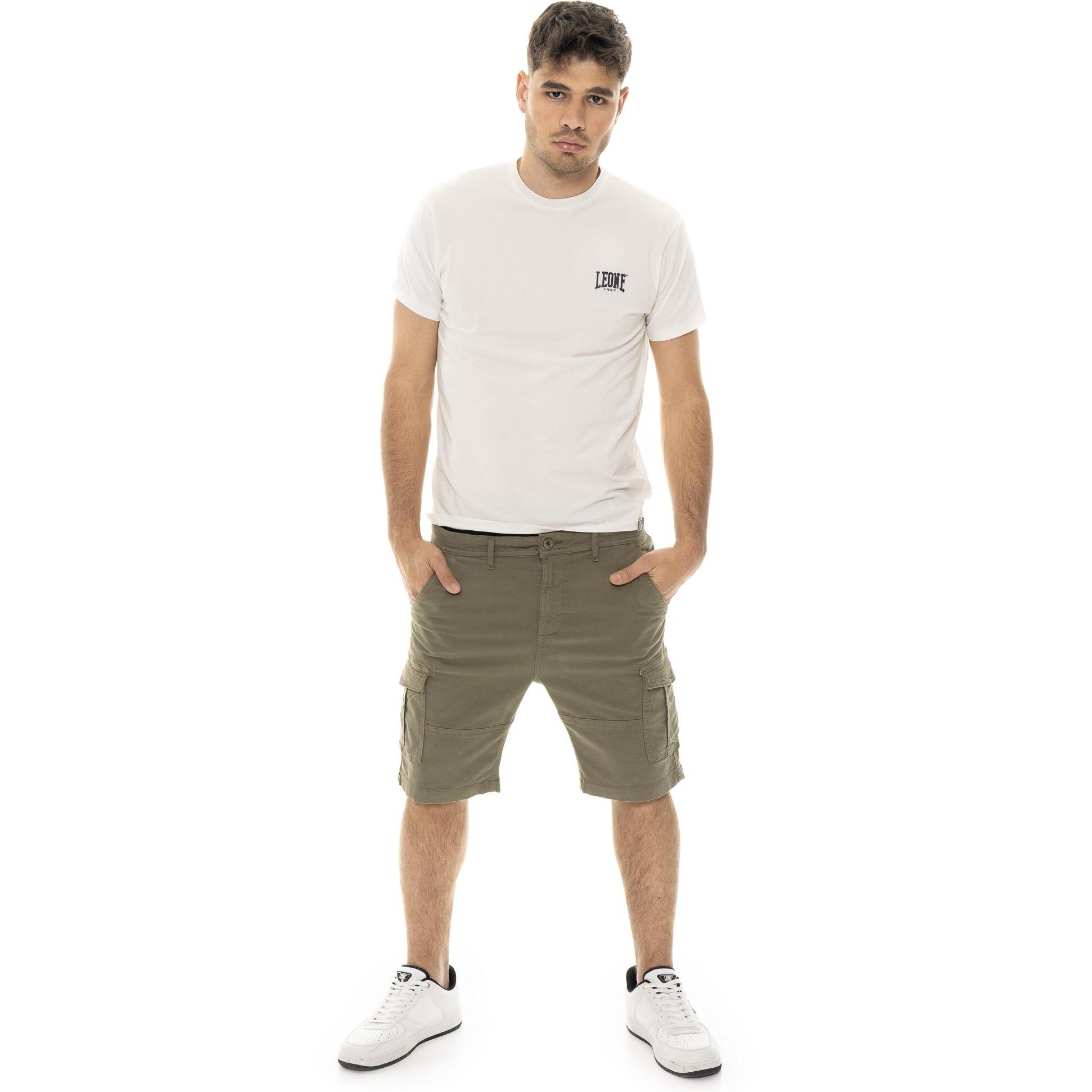 Pantaloncini cargo in twill da uomo con passanti Leone Easy