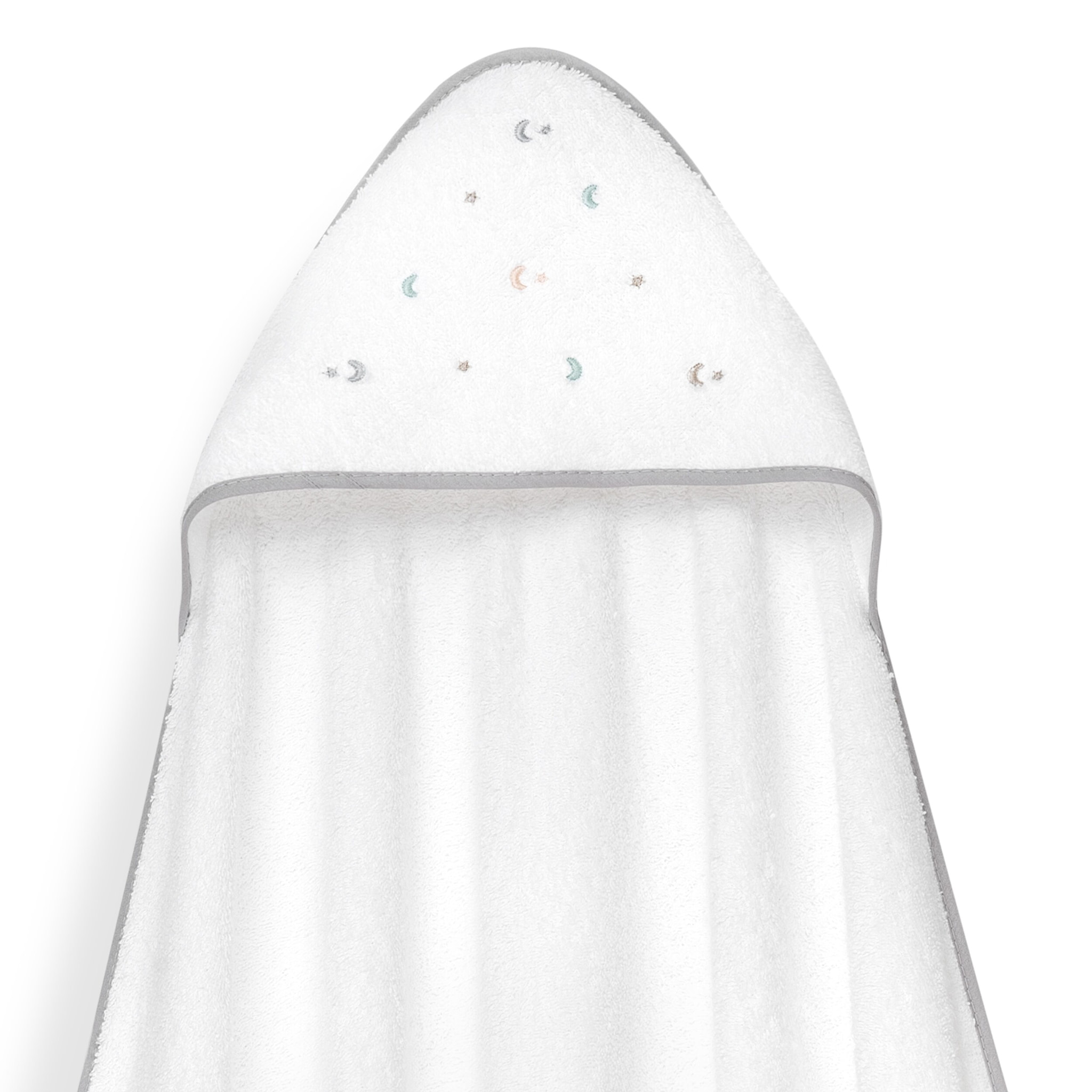 Capa Baño 1X1 Mod Estrella Luna Multicolor+Gorro Bco/Gris