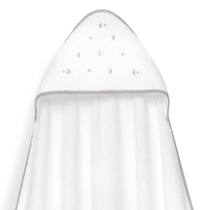 Capa Baño 1X1 Mod Estrella Luna Multicolor+Gorro Bco/Gris