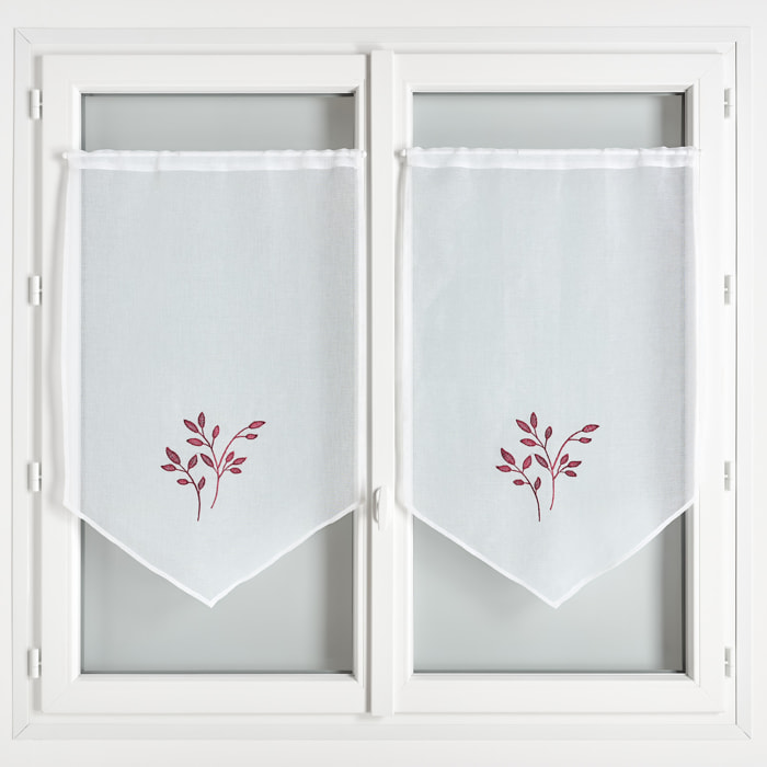 Paire de voilages brodées - Bordeaux