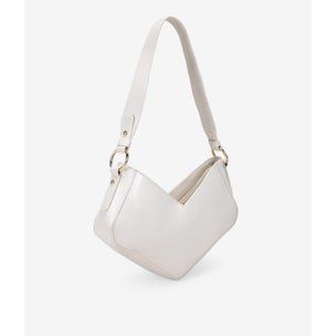 Bolso de hombro beige asimétrico