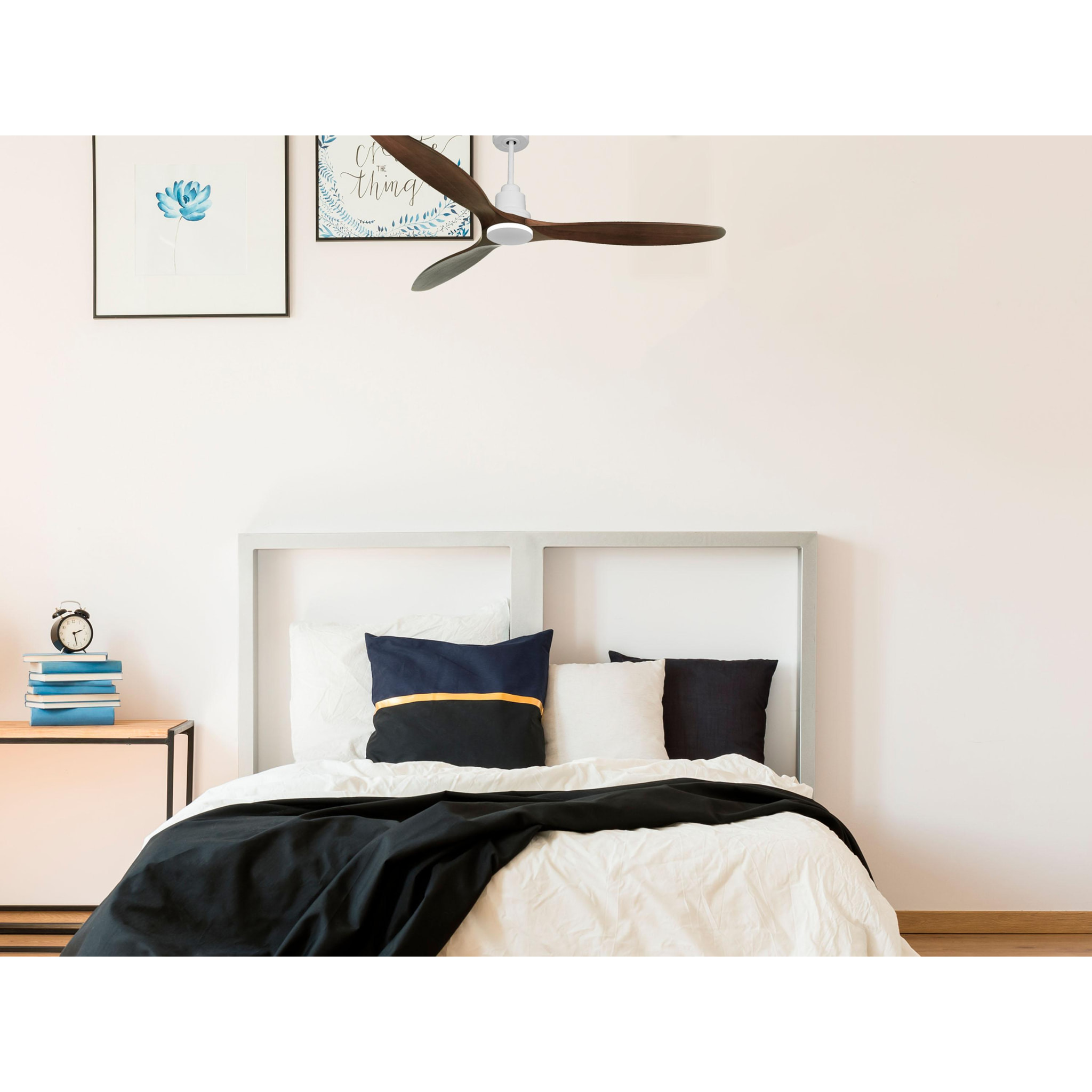 Ventilateur de plafond Réversible  Thermostat Wifi Moteur à courant continu Toits en pente Télécommande Hypersilence Mémoire