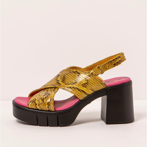 Sandalias con tacón 1990 SNAKE LIMON / EIVISSA color Limon