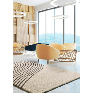 LUSH Alfombra shaggy abstracta blanco, varias medidas disponibles.