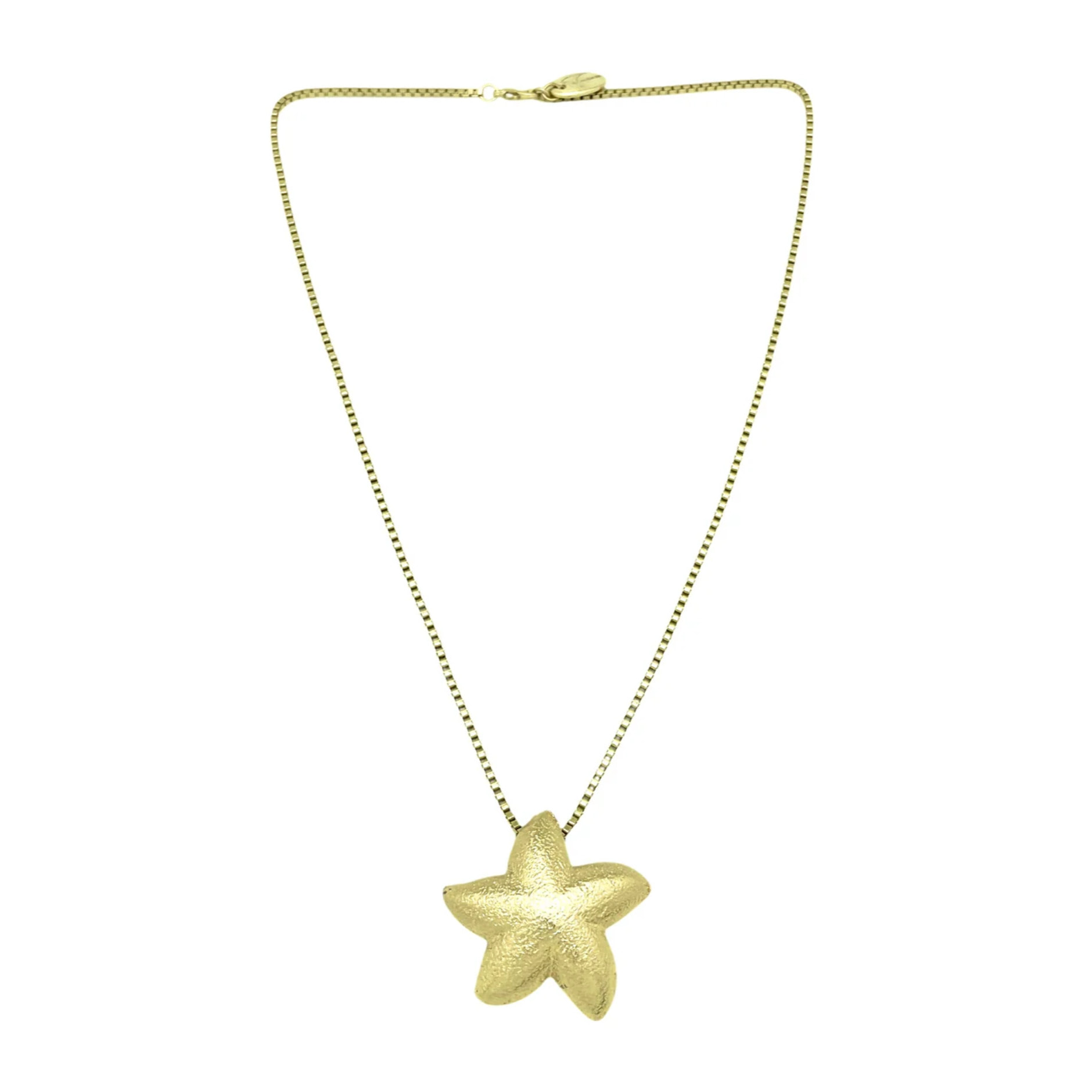 Collar estrella marina en dorado y latón chapado. Largo50