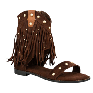 Sandalia boho flecos mujer plana