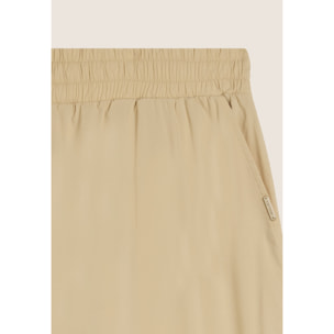 Pantaloni Cropped Fit a Carota in Popeline elasticizzato