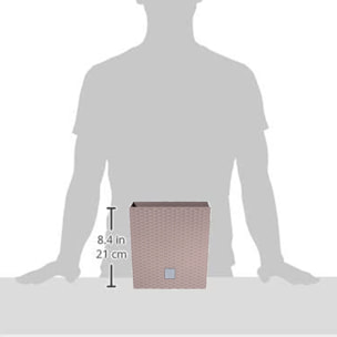 Maceta efecto rattán 7 litros con cubilete para plantar en color mocca