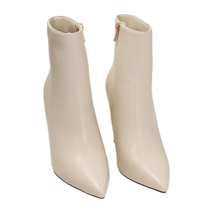 Botas de pie crema con cuña 9,5 cm