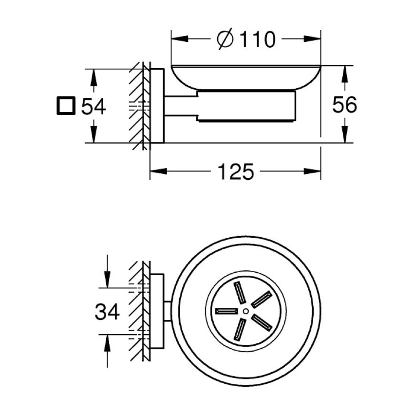 GROHE QuickFix - Start Cube - Porte savon avec support - Fintion Supersteel 41096DC0 (à visser ou à coller)